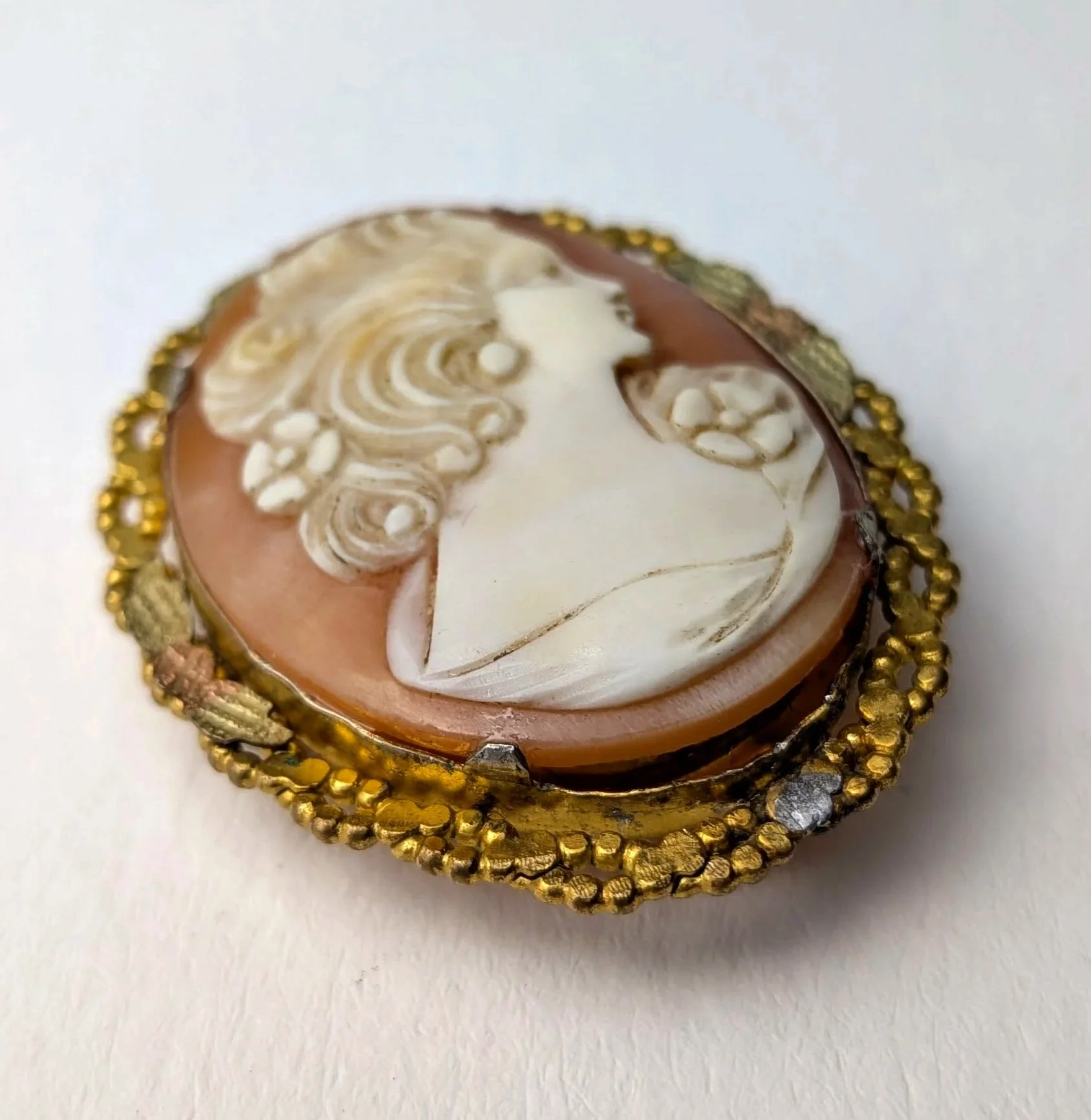 Shell+Cameo+Pendant+Brooch+in+Ornate+Gold+Filled+Frame+2.jpg