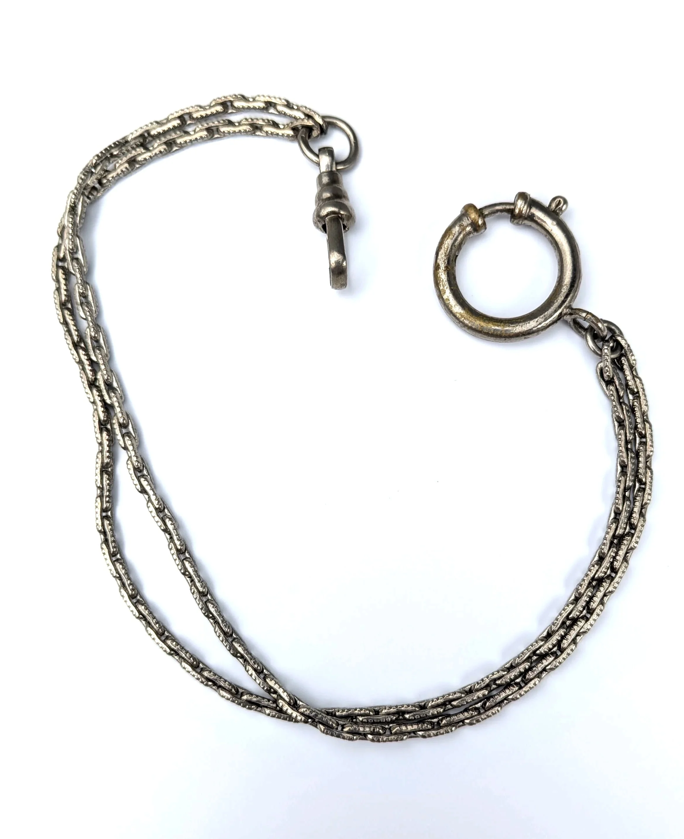 Vintage+Silver+Tone+Double+Watch+Chain+Dog+Clip+Large+Spring+Ring+1.jpg