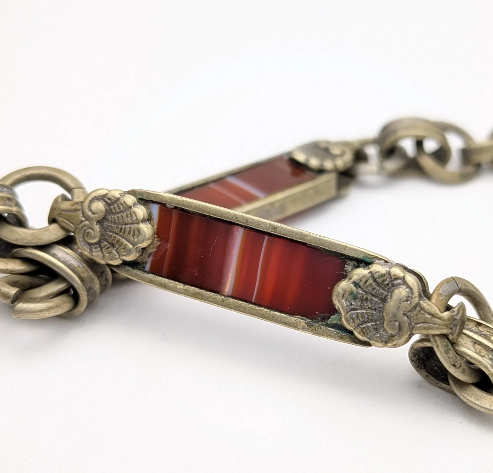 Antique Agate Watch Chain