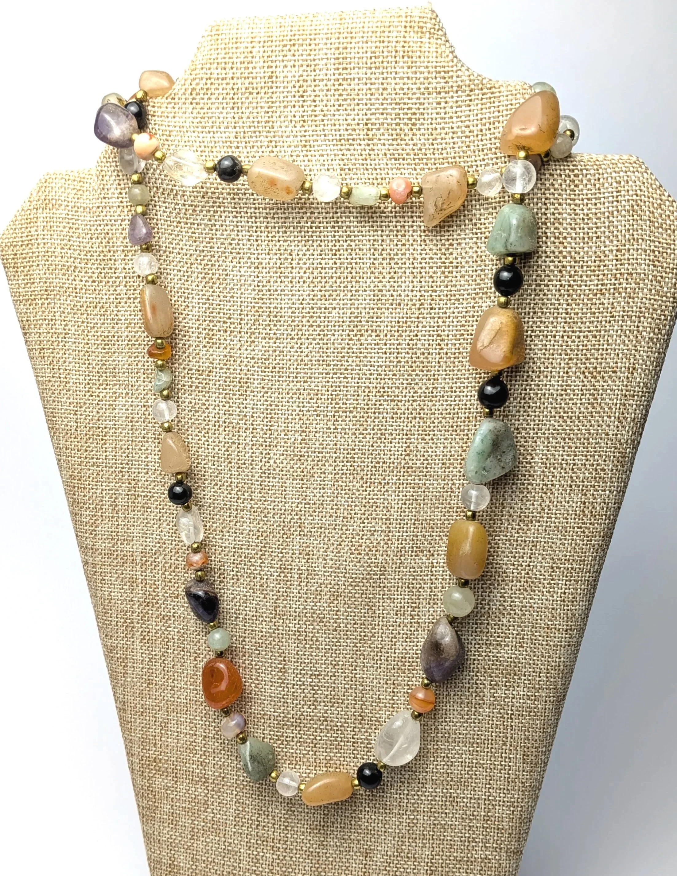 Multi Gemstone Necklace Agate Amethyst Quartz 5