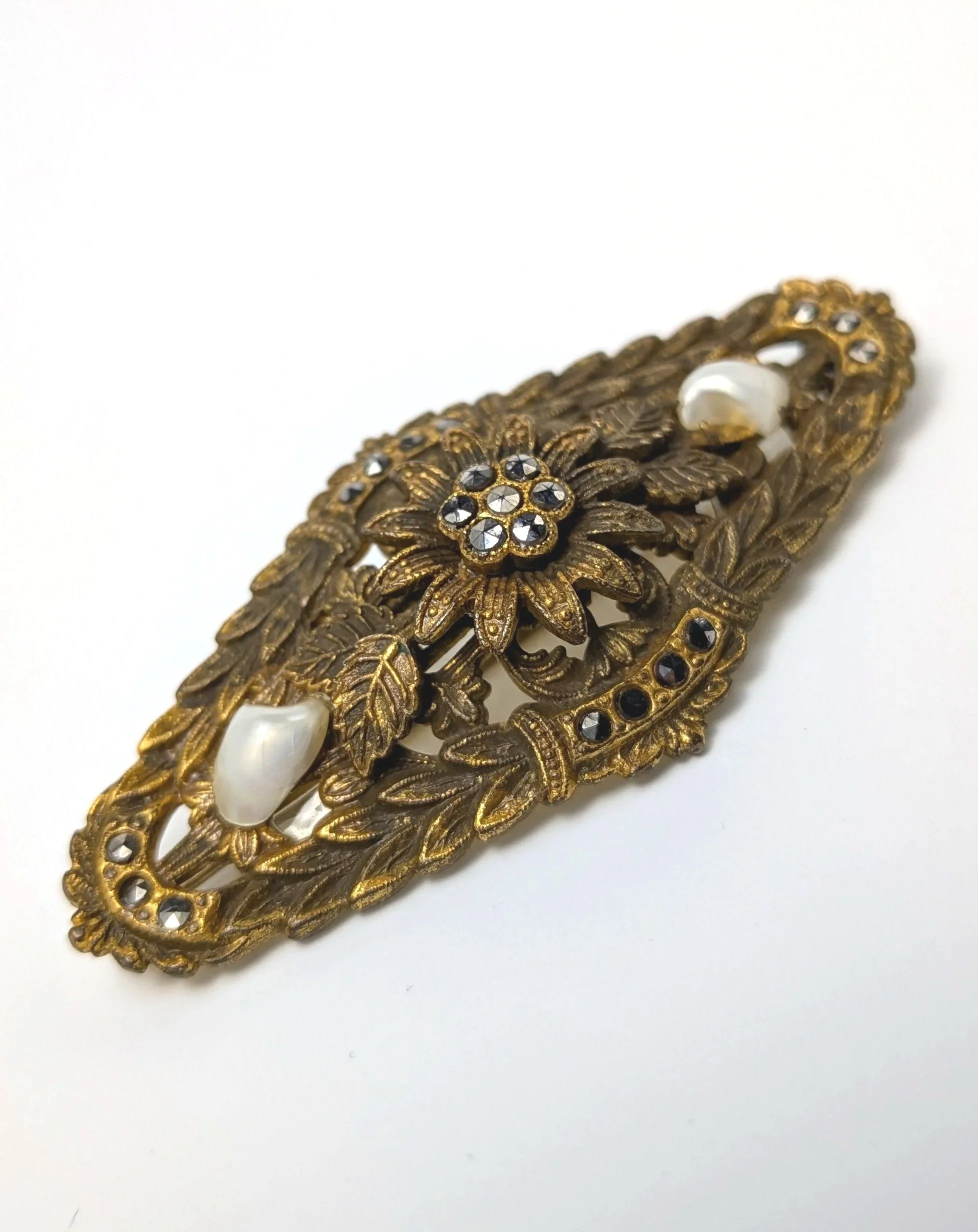 Antique+Victorian+Pearl+and+Marcasite+Bar+Brooch+Gold+Tone+Floral+3.jpg