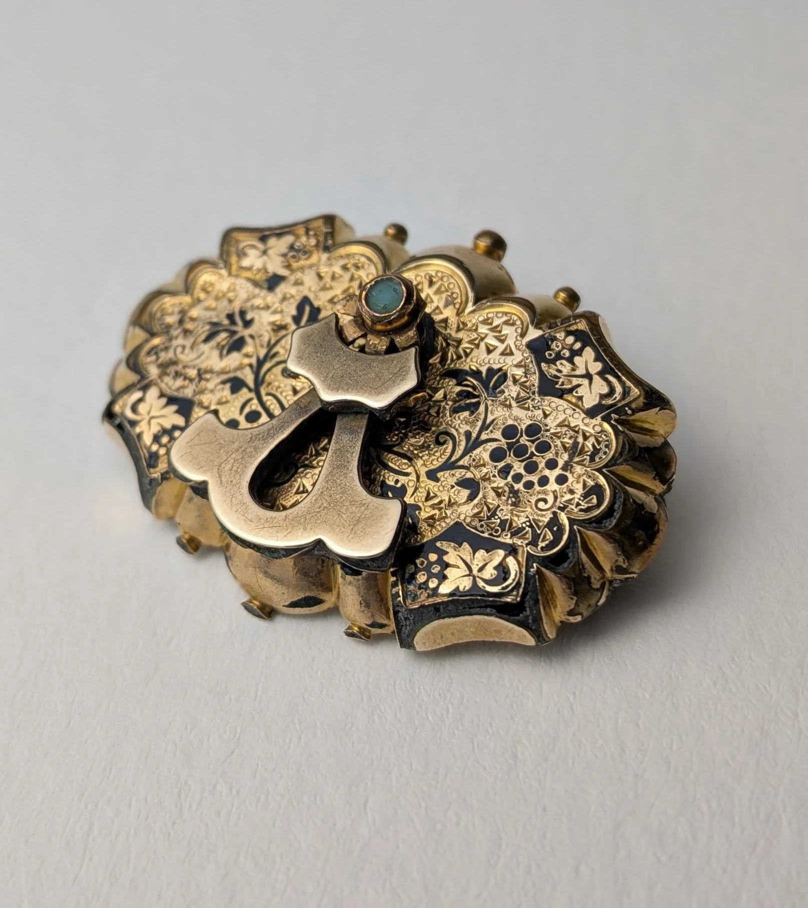 Antique Victorian Gold Filled Brooch & Fob