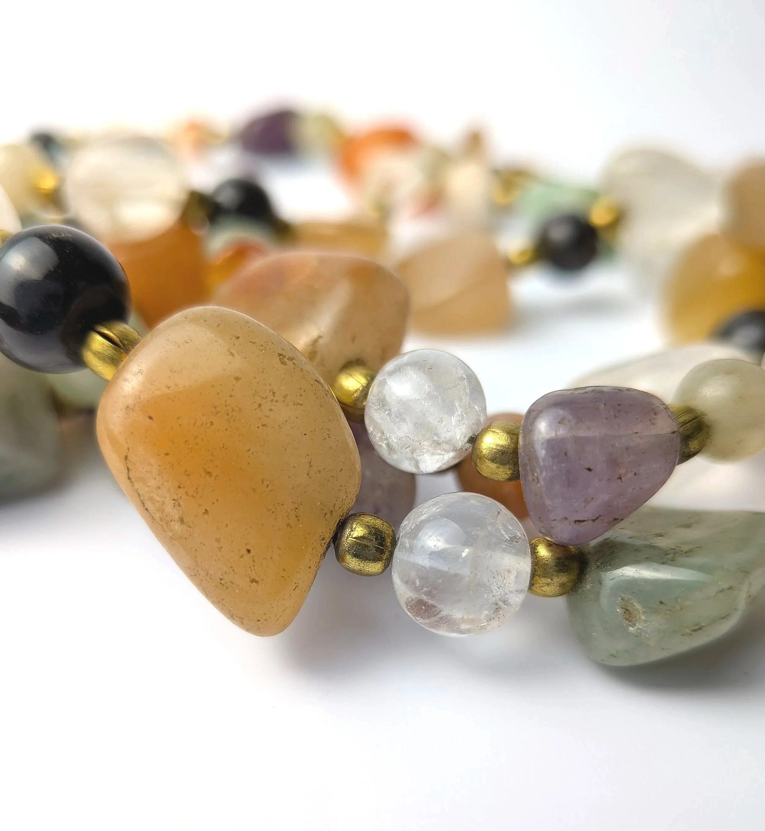 Multi Gemstone Necklace Agate Amethyst Quartz 4