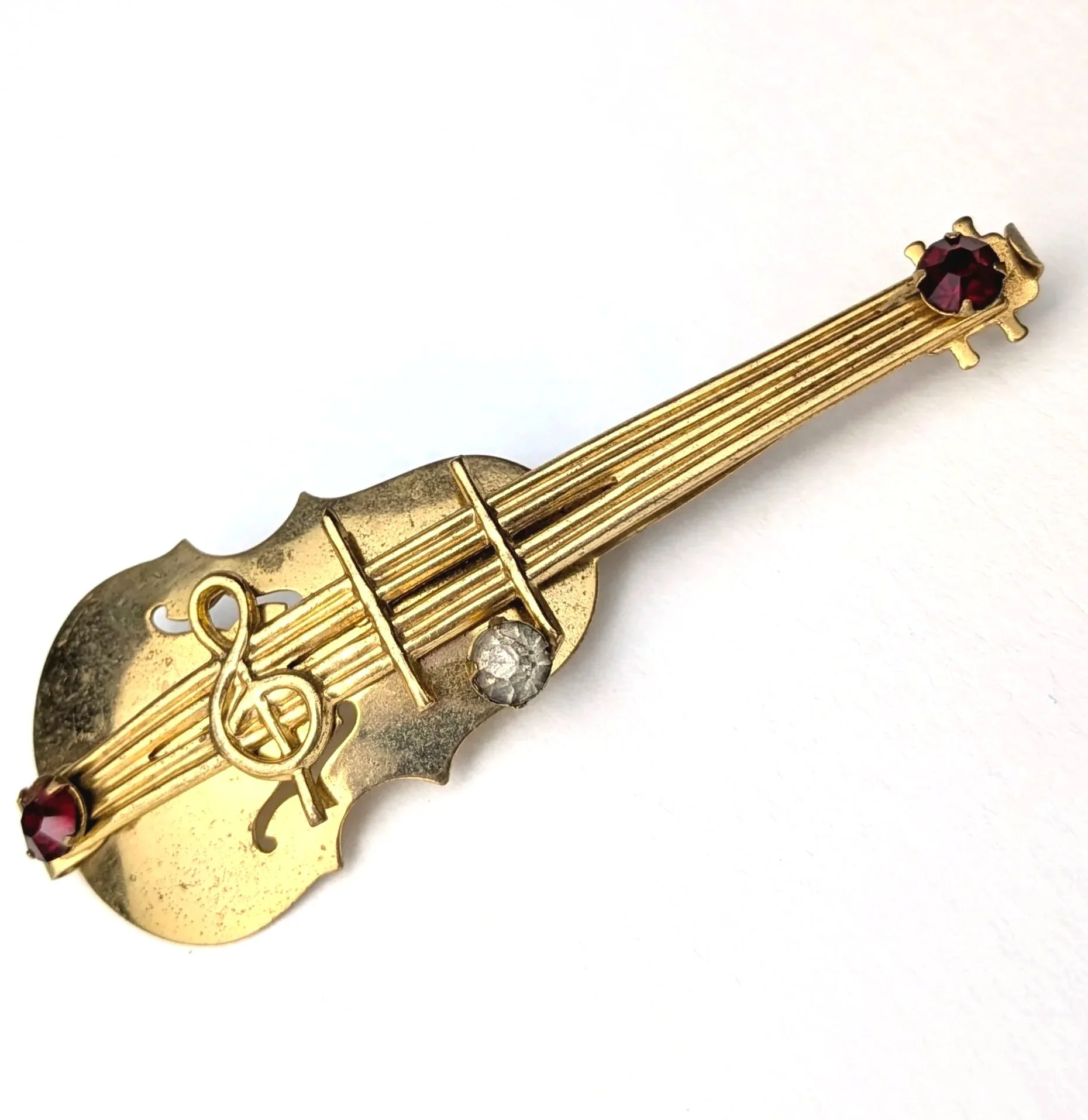Antique Cello, Violin Brooch