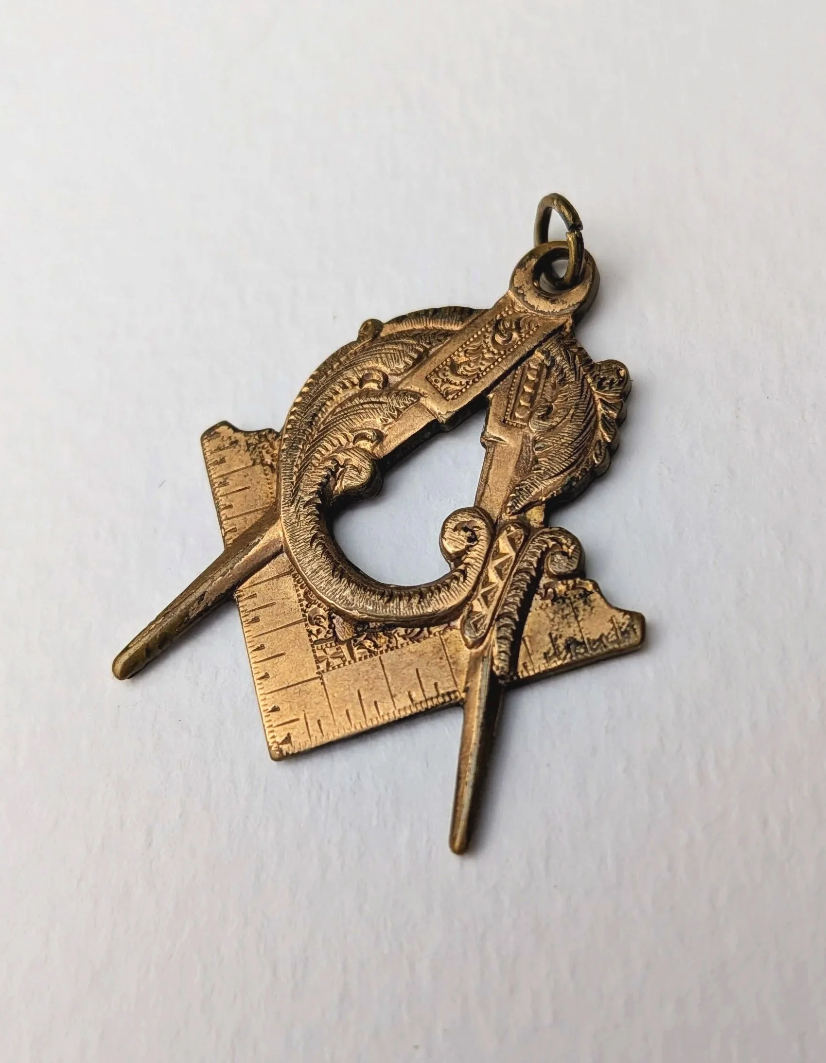 Antique Victorian Masonic Square & Compasses Watch Fob Pendant