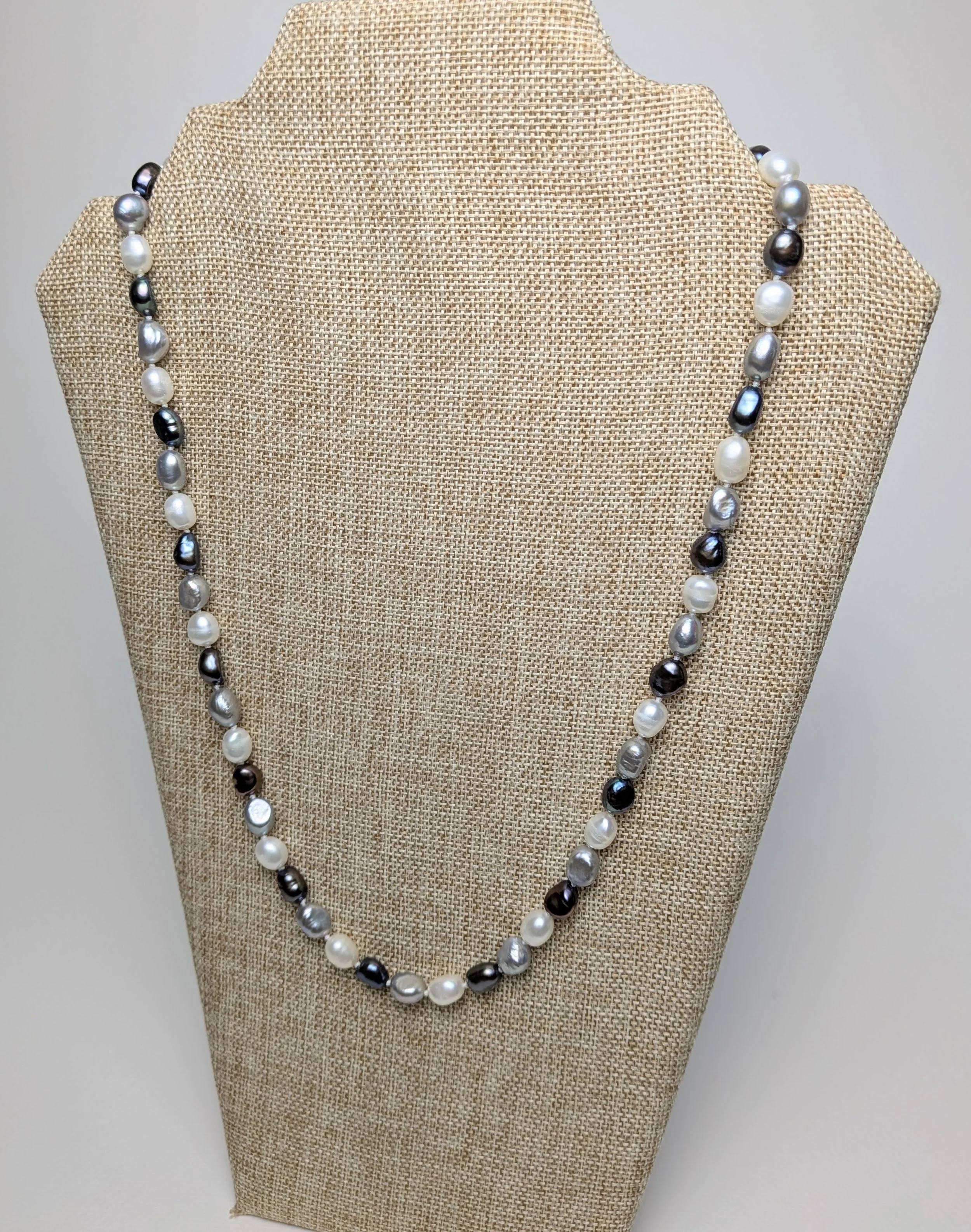 Sterling Freshwater Pearl Necklace Blue Silver White 5.jpg