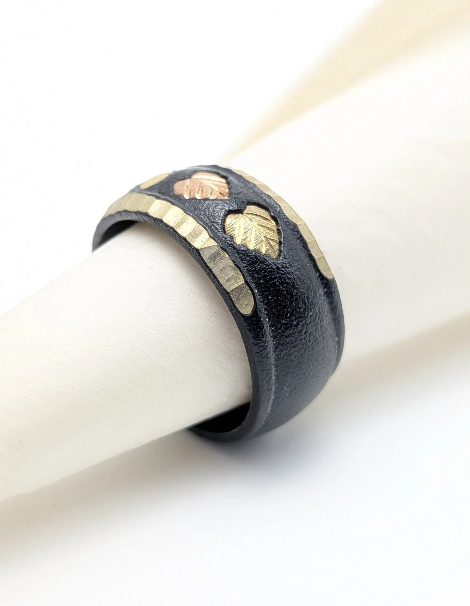 Black Hills Gold Band Ring Black Powder Coated 12k Gold 5.jpg