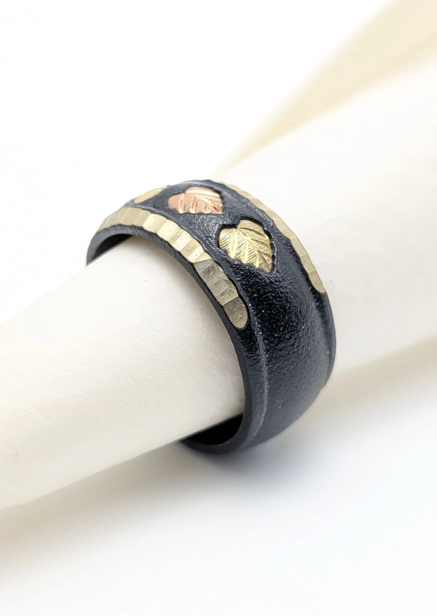 Black Hills Gold Band Ring Black Powder Coated 12k Gold 4.jpg