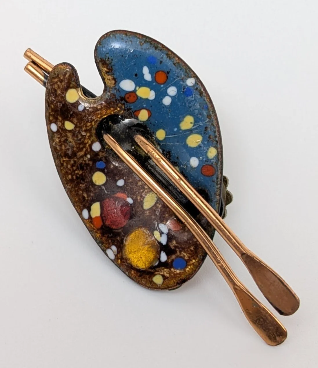 Matisse Renoir Painters Palette Clip Earrings Enamel Over Copper 5.jpg