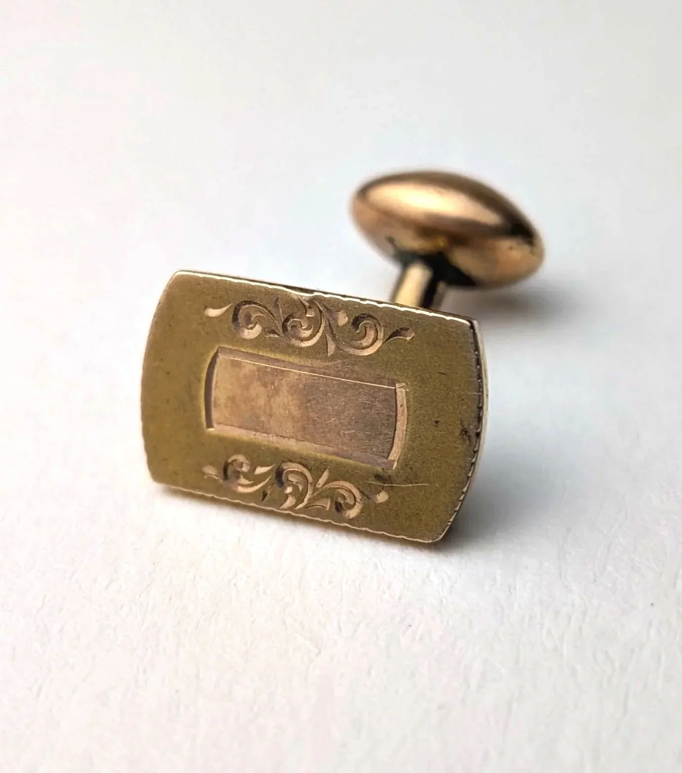 Antique Victorian Edwardian Gold Filled Engraved Cufflink