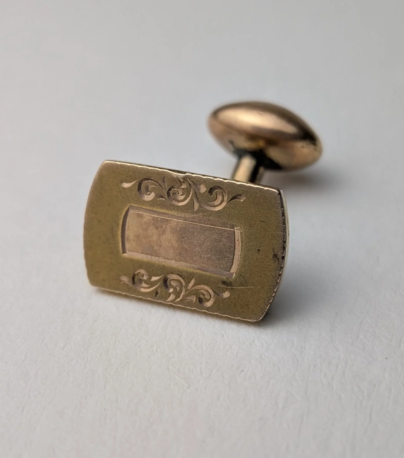 Antique Victorian Edwardian Gold Filled Engraved Cufflink