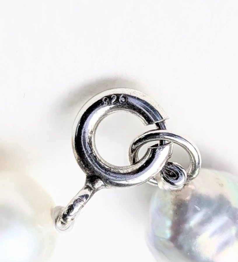Sterling Freshwater Pearl Necklace Blue Silver White 3.jpg