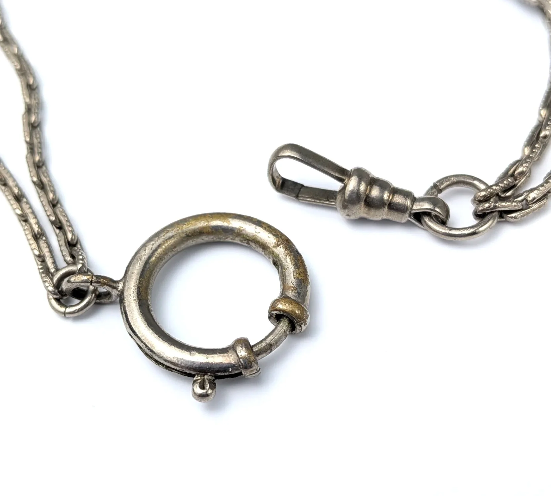 Vintage+Silver+Tone+Double+Watch+Chain+Dog+Clip+Large+Spring+Ring+2.jpg