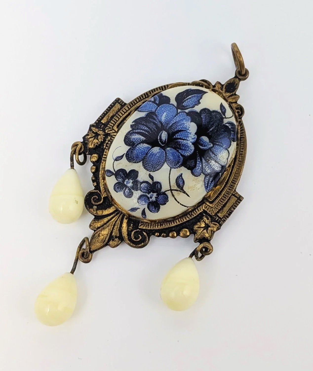 Porcelain+%26+Brass+Blue+Floral+Lavalier+Pendant+1.jpg