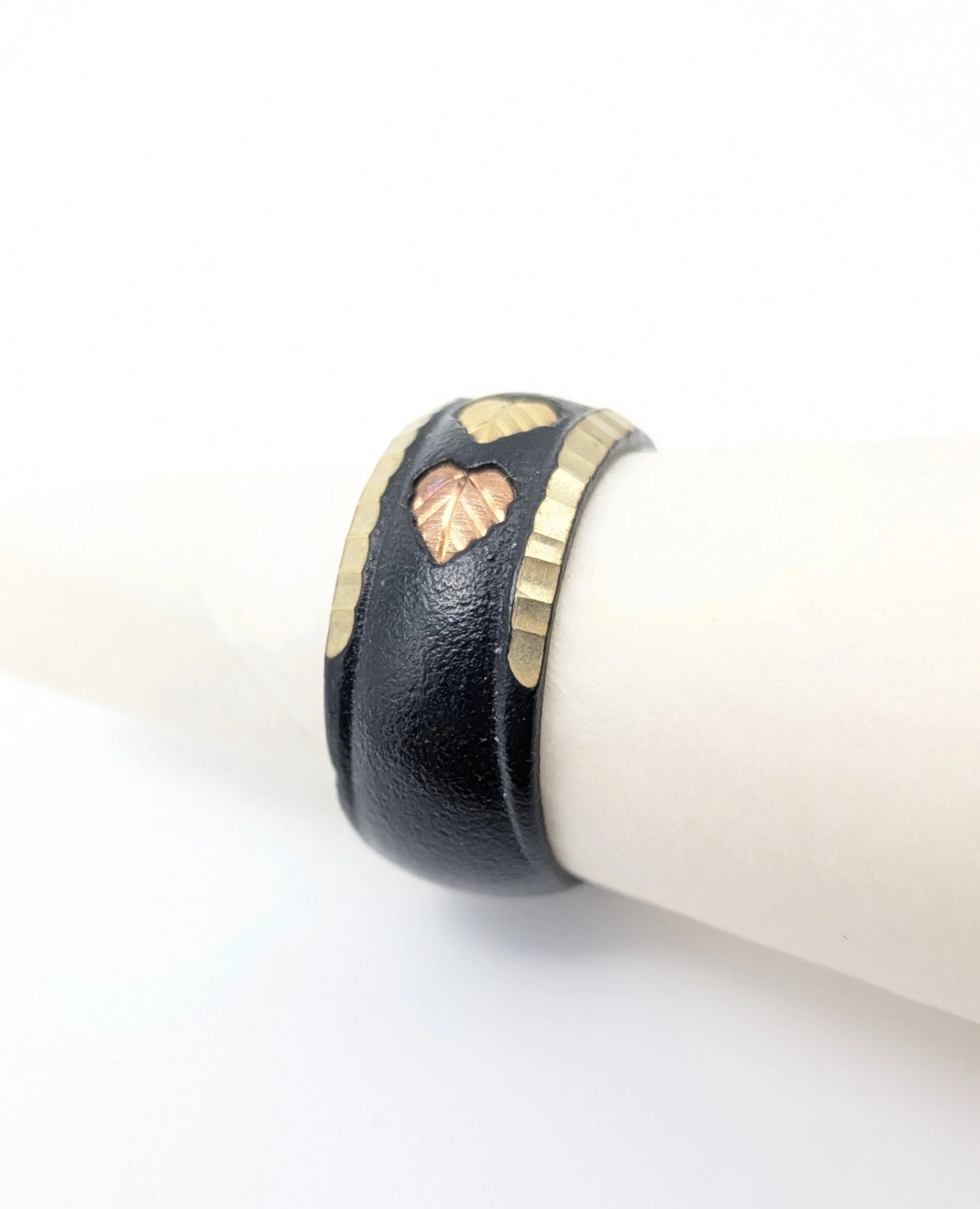 Black Hills Gold Band Ring Black Powder Coated 12k Gold 6.jpg