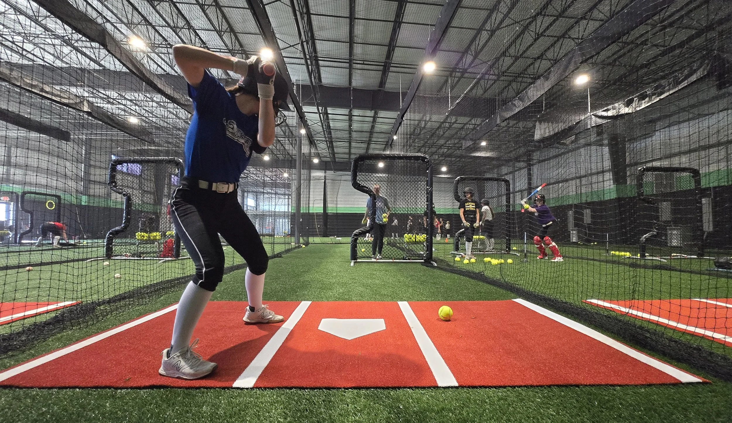 8, 50 foot tunnels with screens, balls and pitching mats