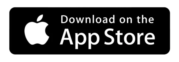 Black rectangular badge with white Apple logo and white text that reads "Download on the App Store."
