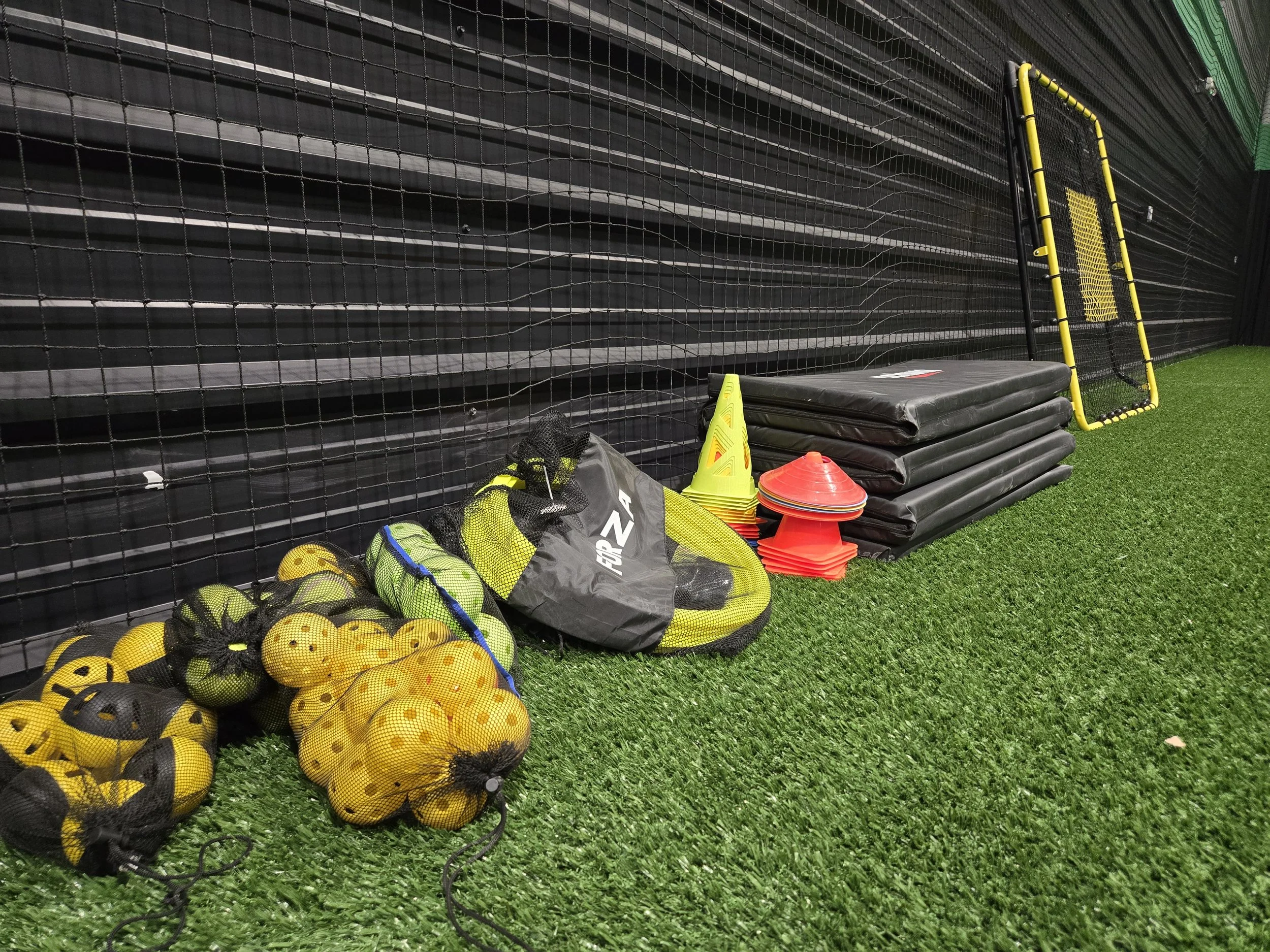 Available for use by members and teams are a wide selection of training aids, and throw-back screens.  Don't worry about bringing all your stuff... we got your covered.