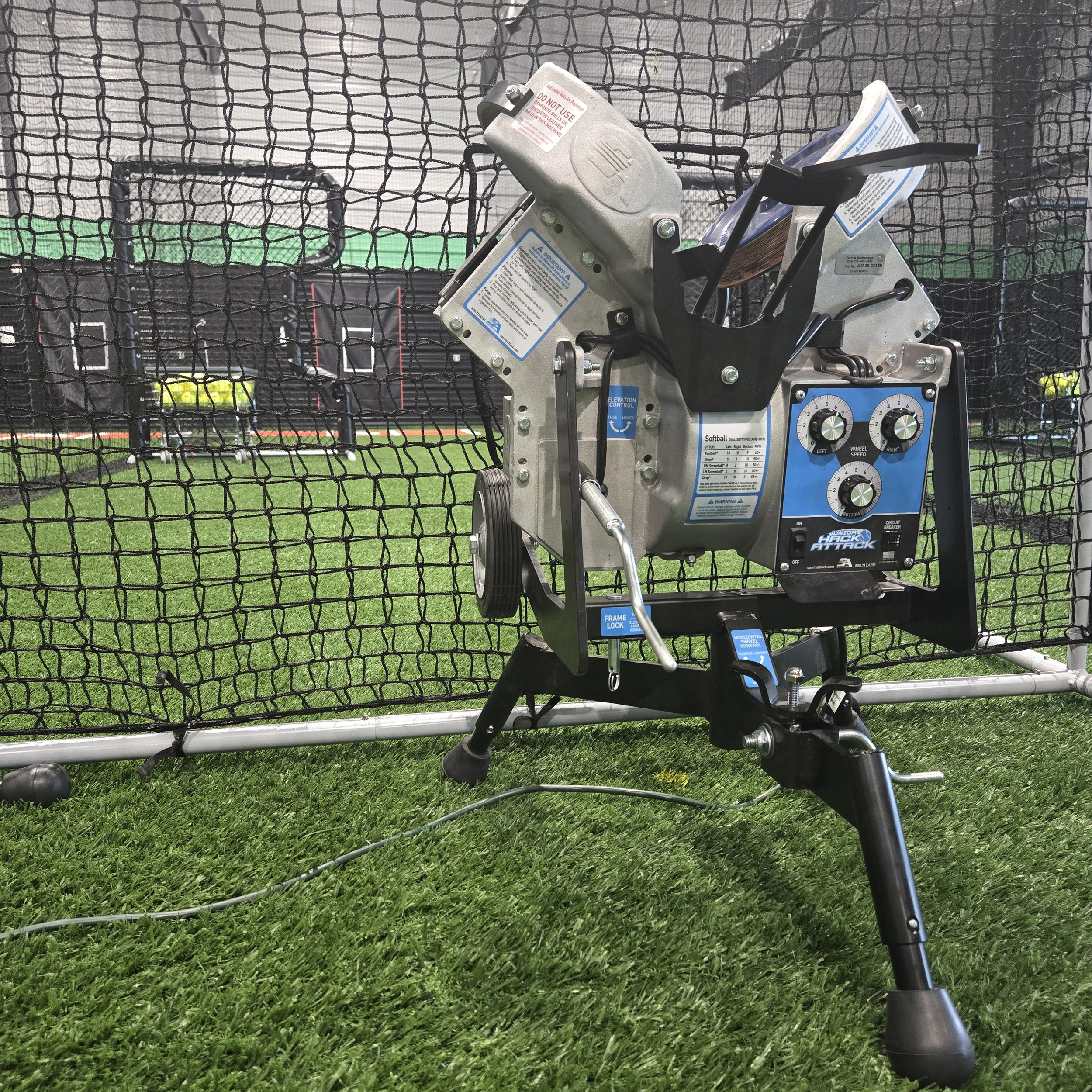 Two Hack Attack junior pitching machines are available at no charge to members.