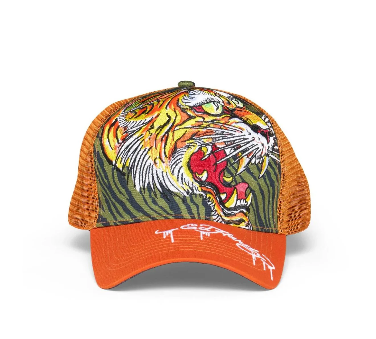 ED HARDY EMBROIDERED SCREAMING TIGER HAT