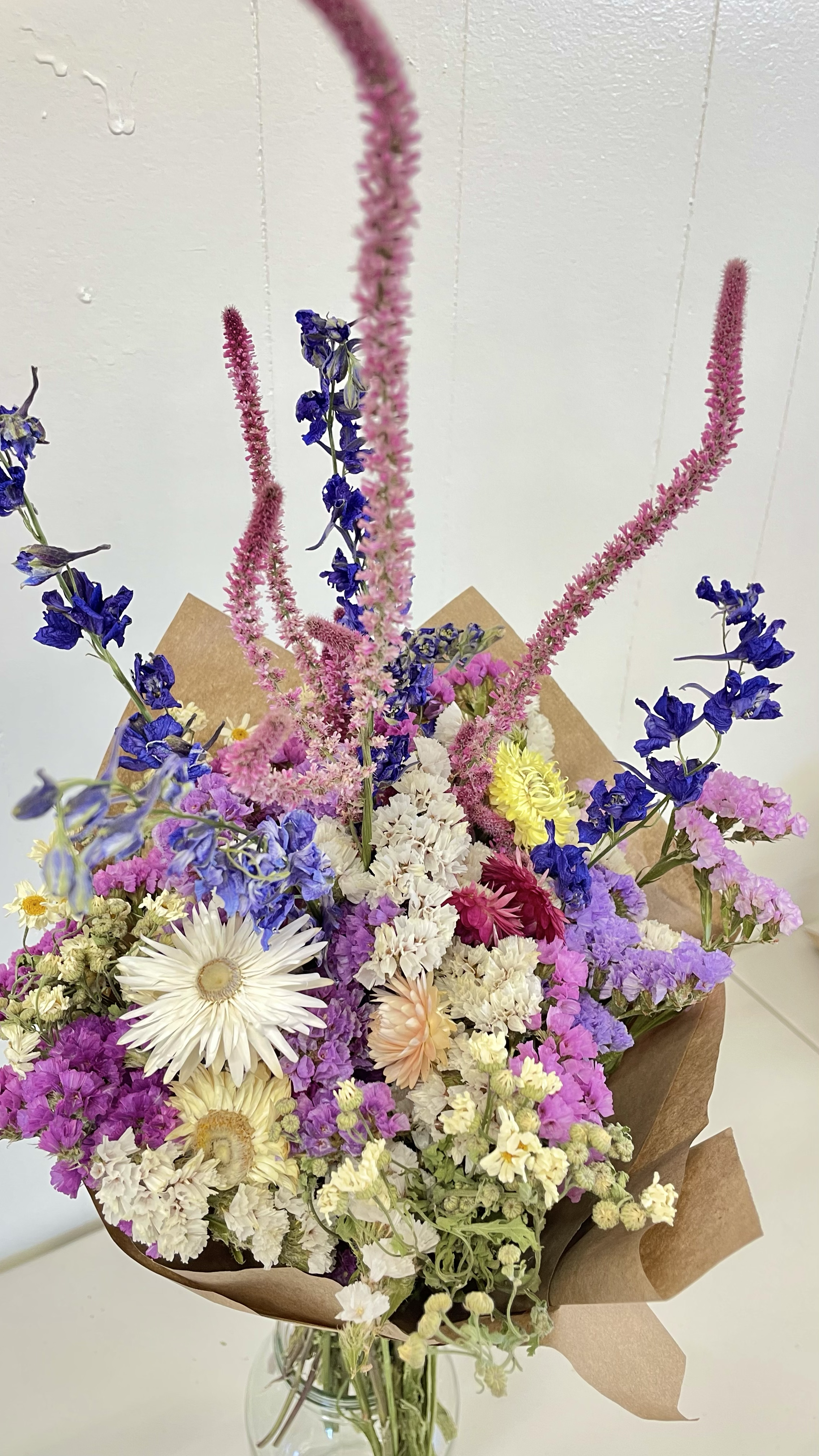 Purple & Blue Dried Floral Bouquet - Large