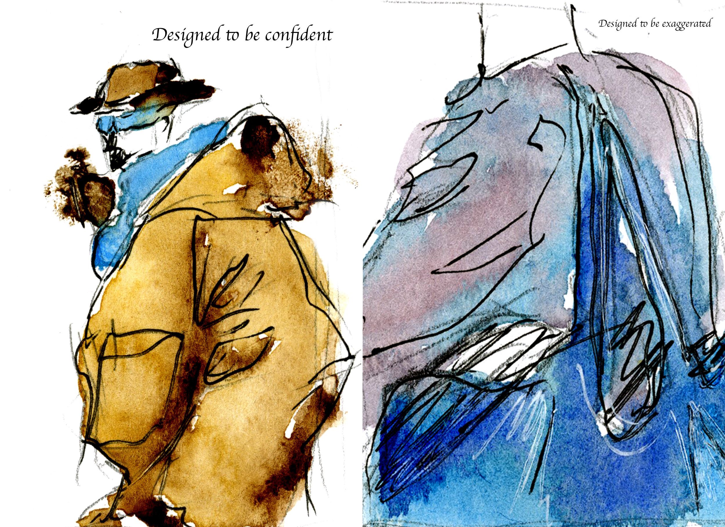 Fashion Magazine; Done in Watercolor and pen and ink.