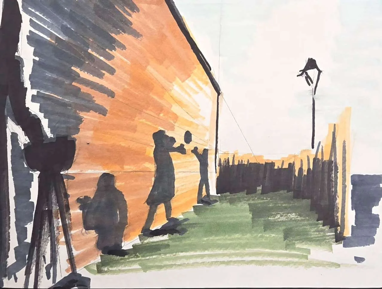 1 of 3 Conceptual sketches of the world of 'There will come soft rains'; 

series of concept art done in Copic markers.