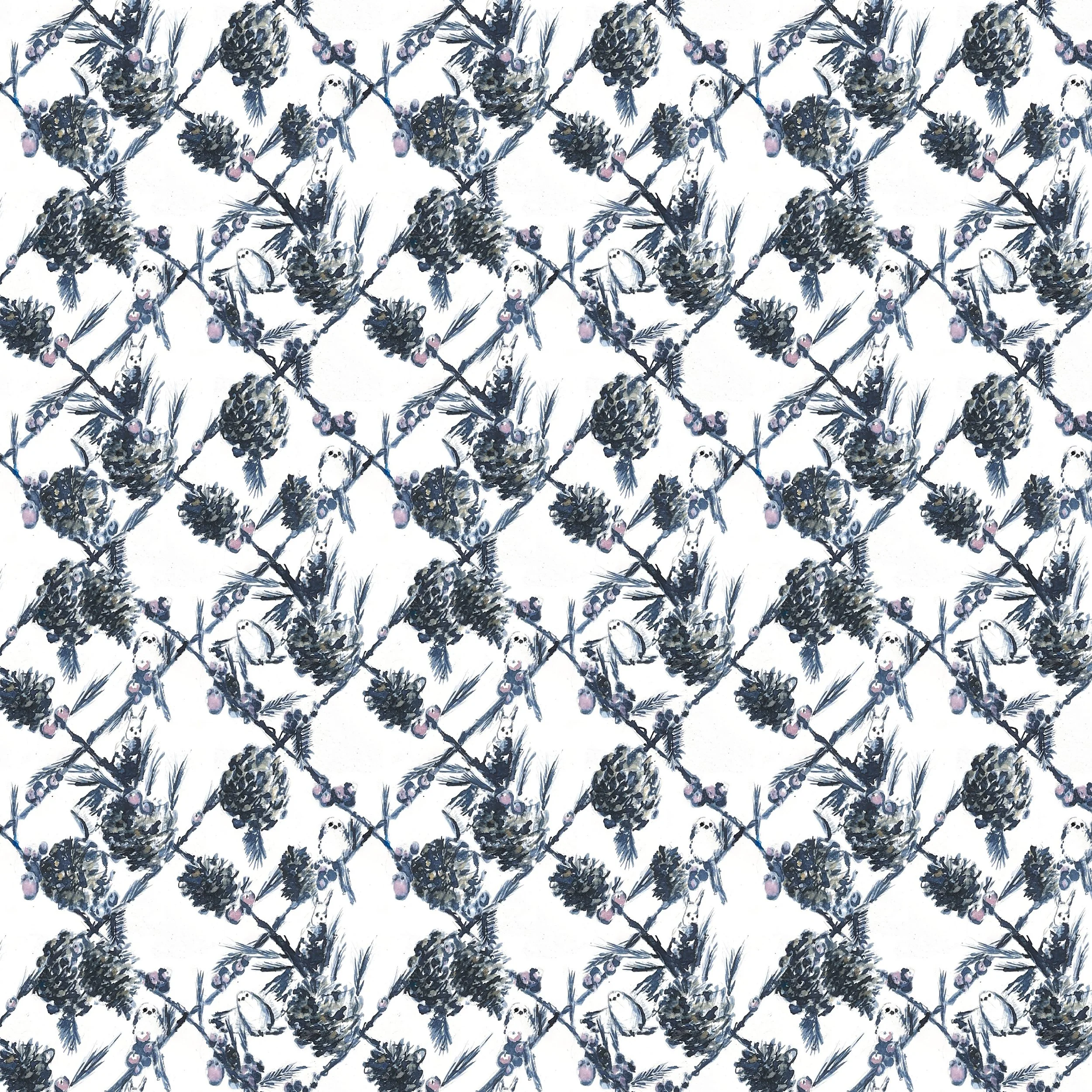 Floral prints done for textile commissioned by a friend for his fashion company; Watercolor (Variant 1)