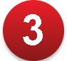 Red circular object with the number 3 in white text