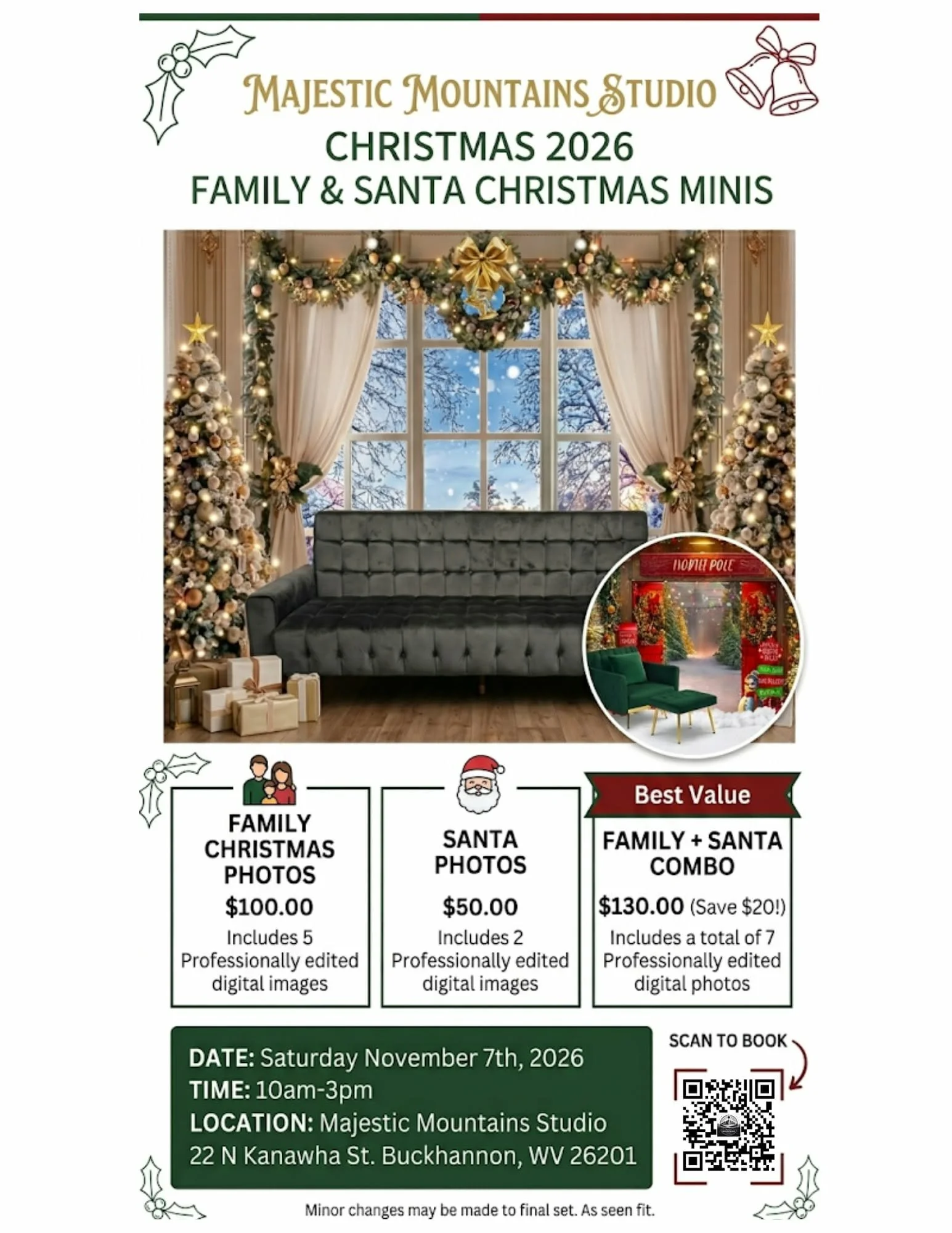 Family  and Santa Minis at Majestic Mountain Studios