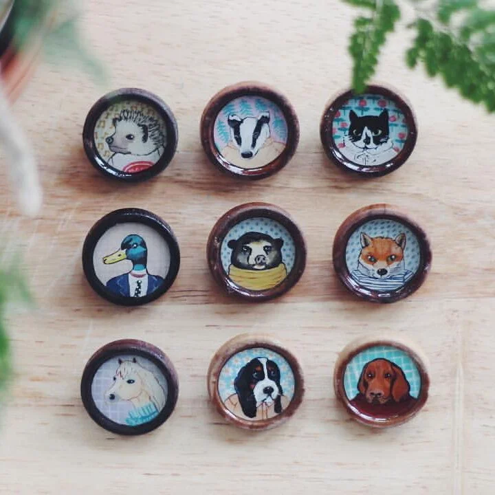 Animal Portrait Brooches