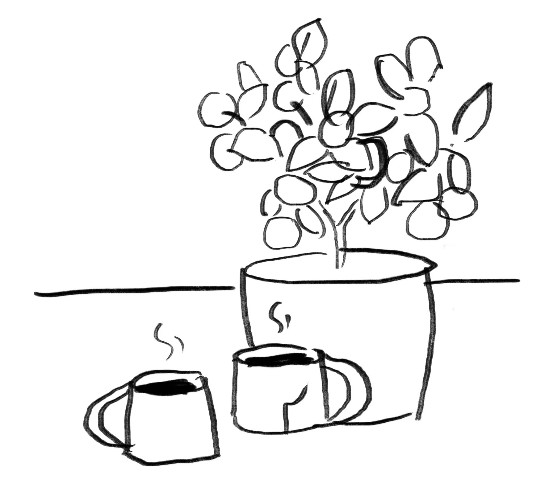 A collection of digital ink still lifes