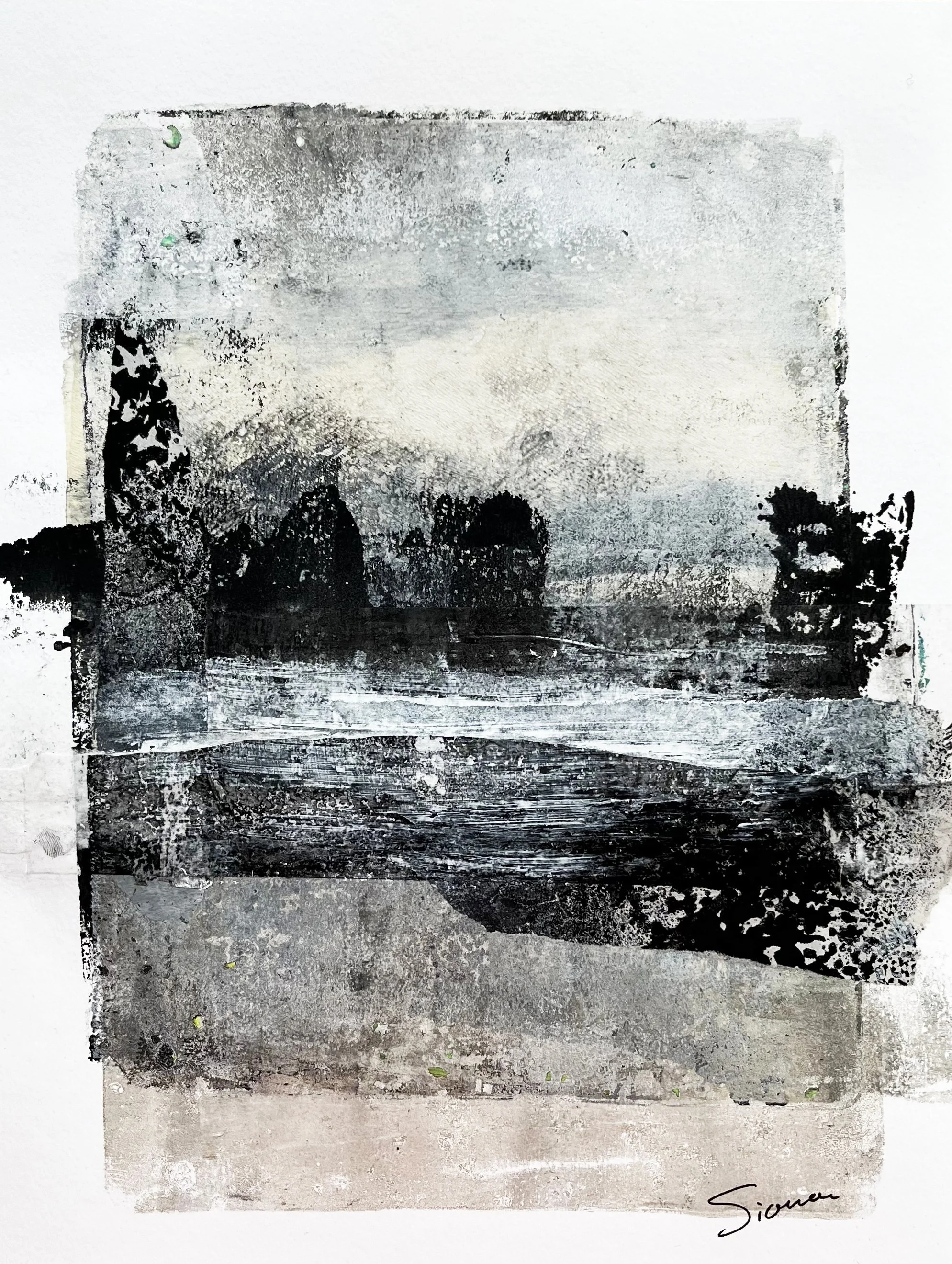 Echo of Silence | mixed media on paper | 25x35 cm