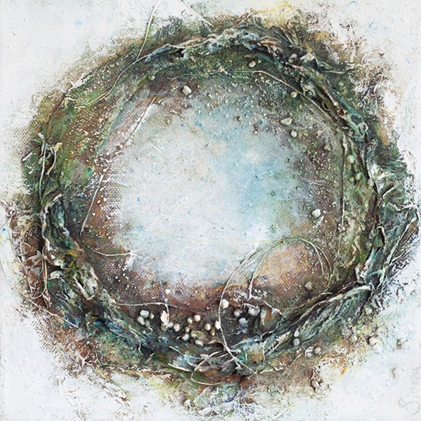 Nesting | mixed media on canvas | 20x20 cm
