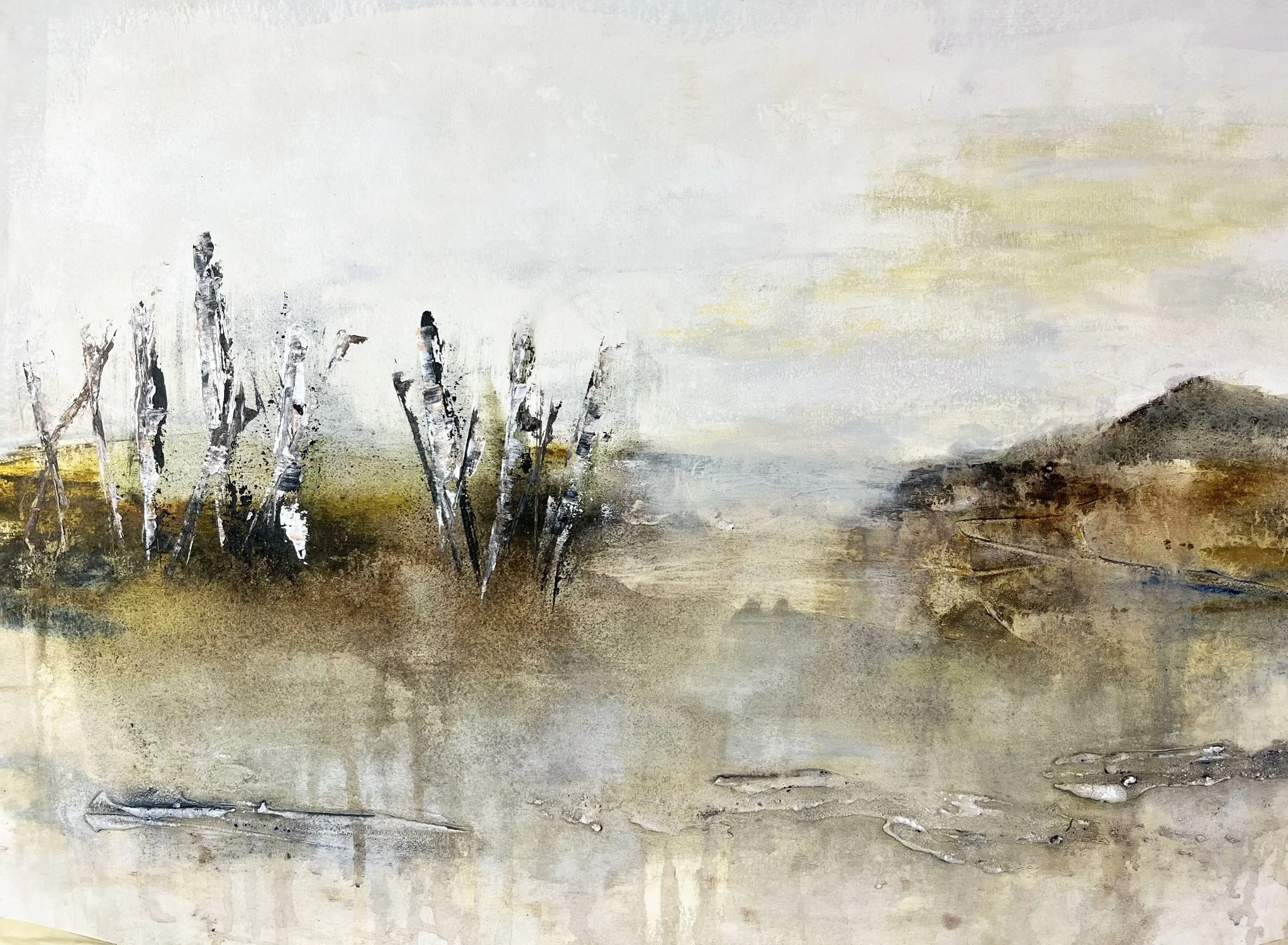 Birch trees | mixed media on paper | 49x34 cm