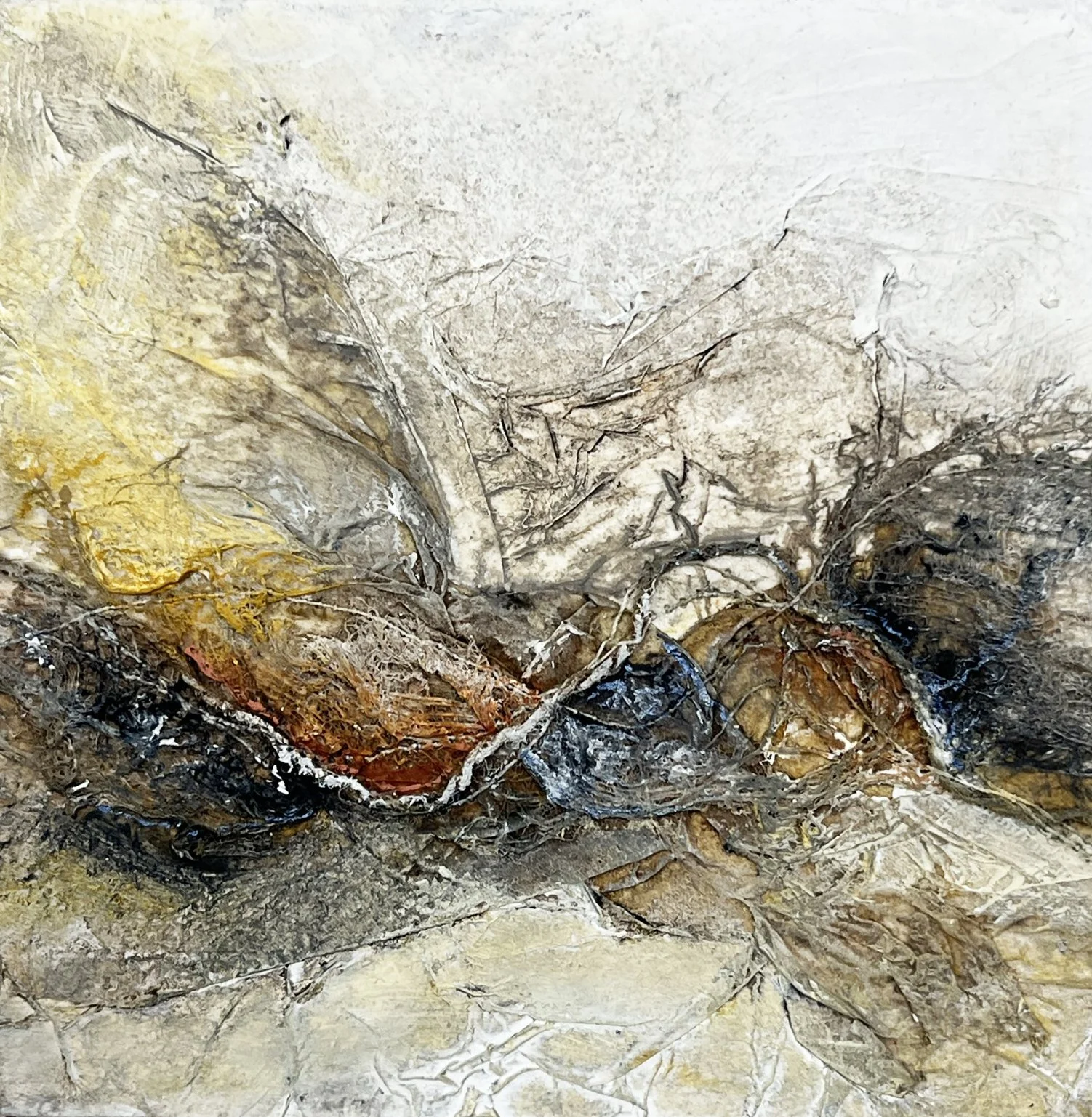 Waves of light | mixed media on canvas | 10x10 cm