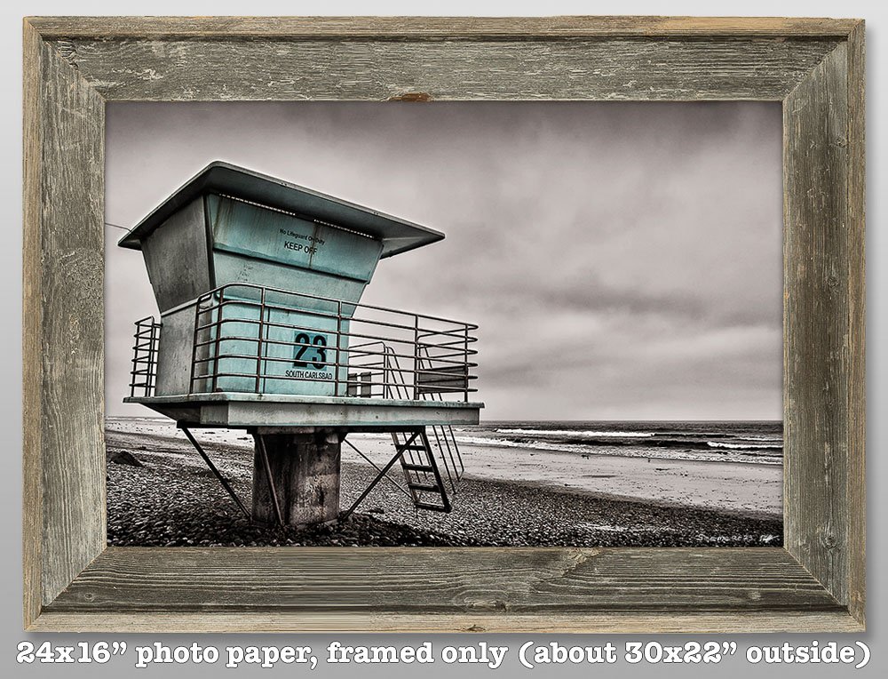 lifeguard tower 23 at 16x24%22 in barnwood frame.jpg