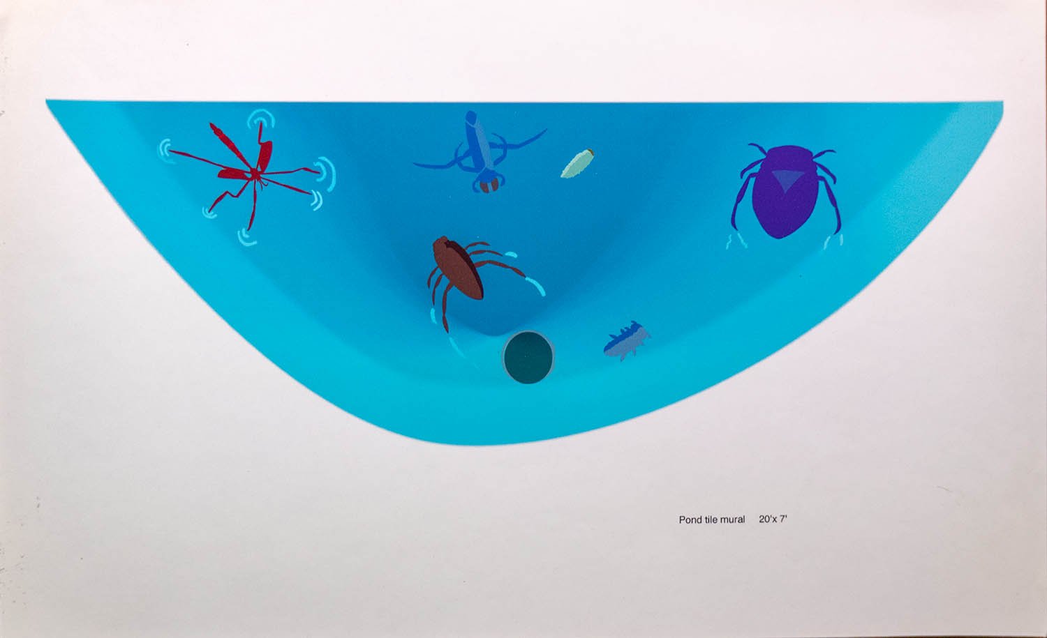 Drawing for Willow Lake Playground, ground, inkjet print, 8"x13"