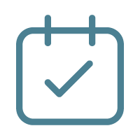 Calendar icon with a checkmark