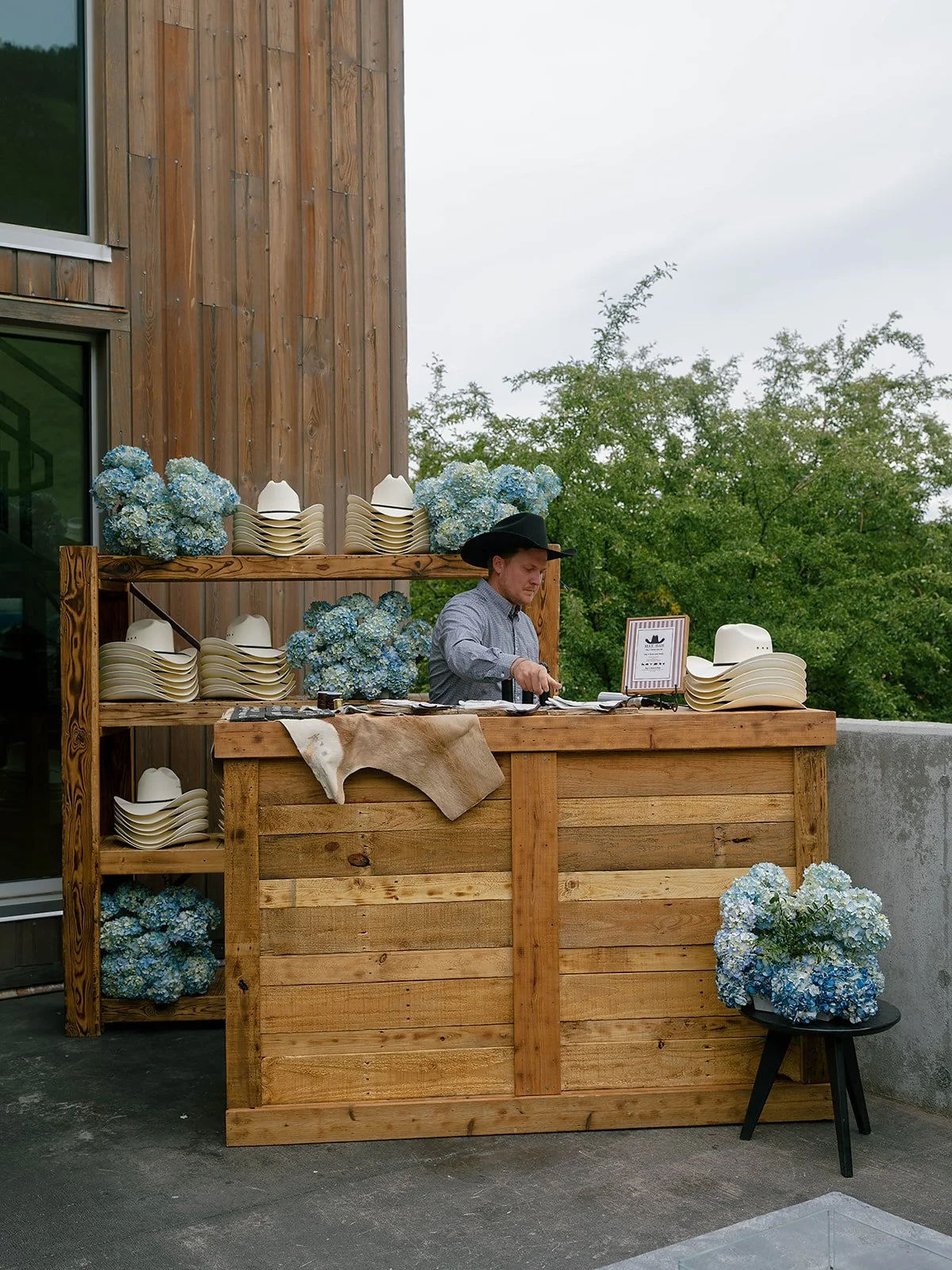 Custom hat bar at stillwest brewery