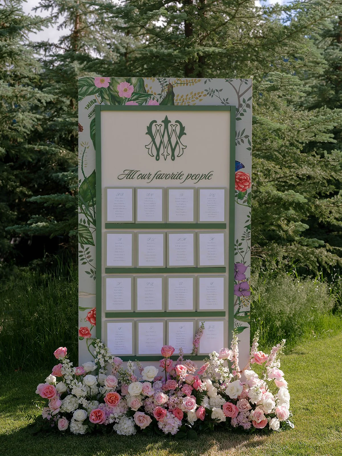 custom escort card wall by Atwood Design 