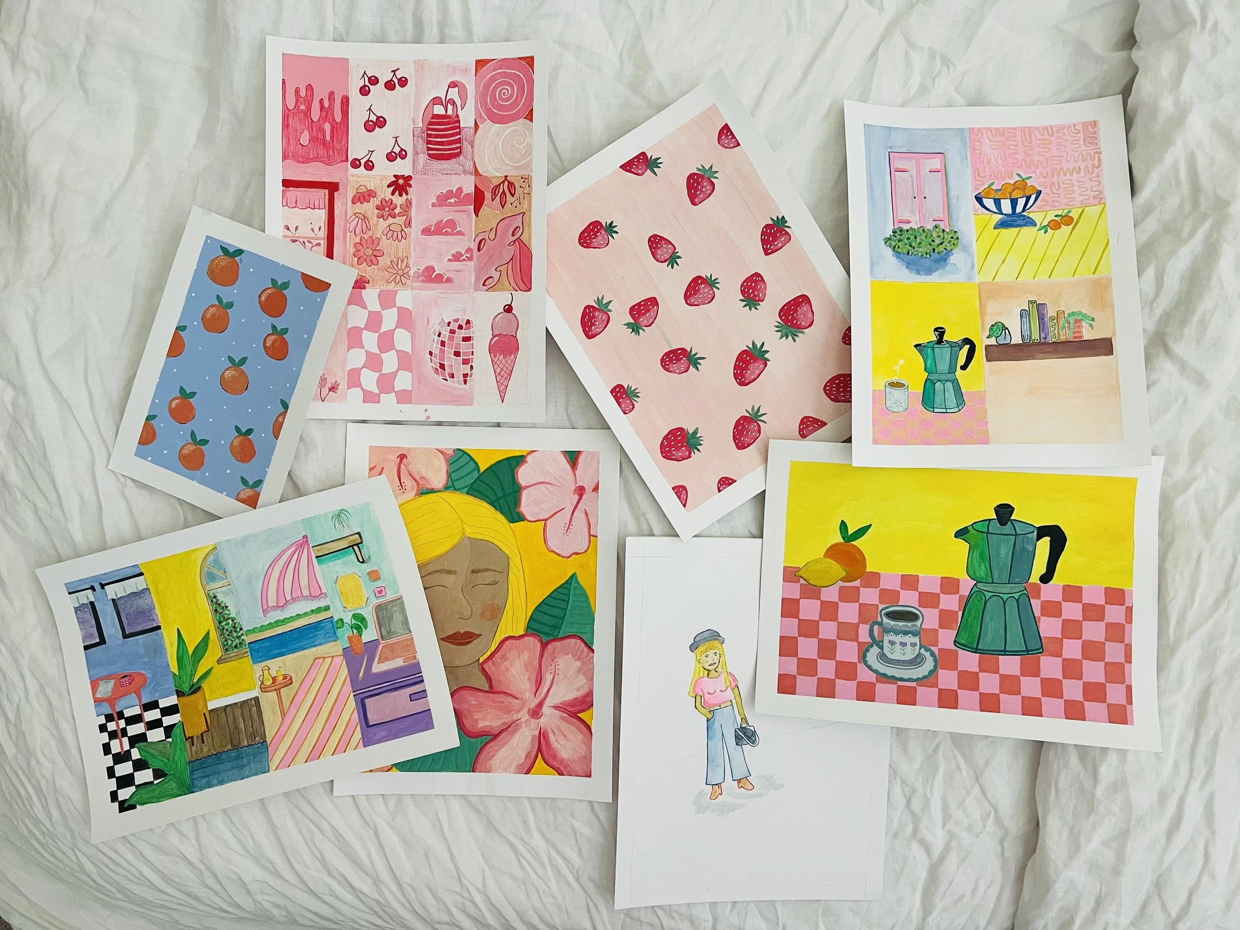 Drawings and Paintings on a white background.