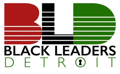 Logo for Black Leaders Detroit with large stylized 'BLD' in red, black, and green, and the text 'Black Leaders' and 'Detroit' underneath.
