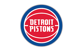 Detroit Pistons logo with red, white, and blue circular design.