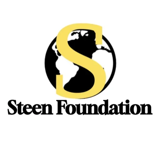 Logo of Steen Foundation featuring a yellow letter S over a black and white globe.