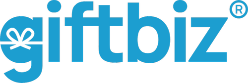 Giftbiz logo in blue and black text with a gift box icon incorporated into the letter 'g'.