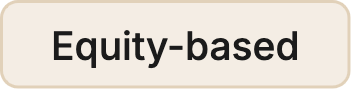 Gold-colored badge with black text saying 'Equity-based'.