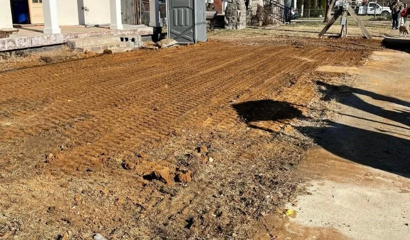 Land grading and leveling project to create a smooth, compacted surface for new construction.