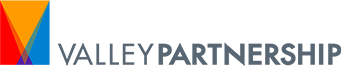 Valley Partnership logo featuring colored triangles and bold text