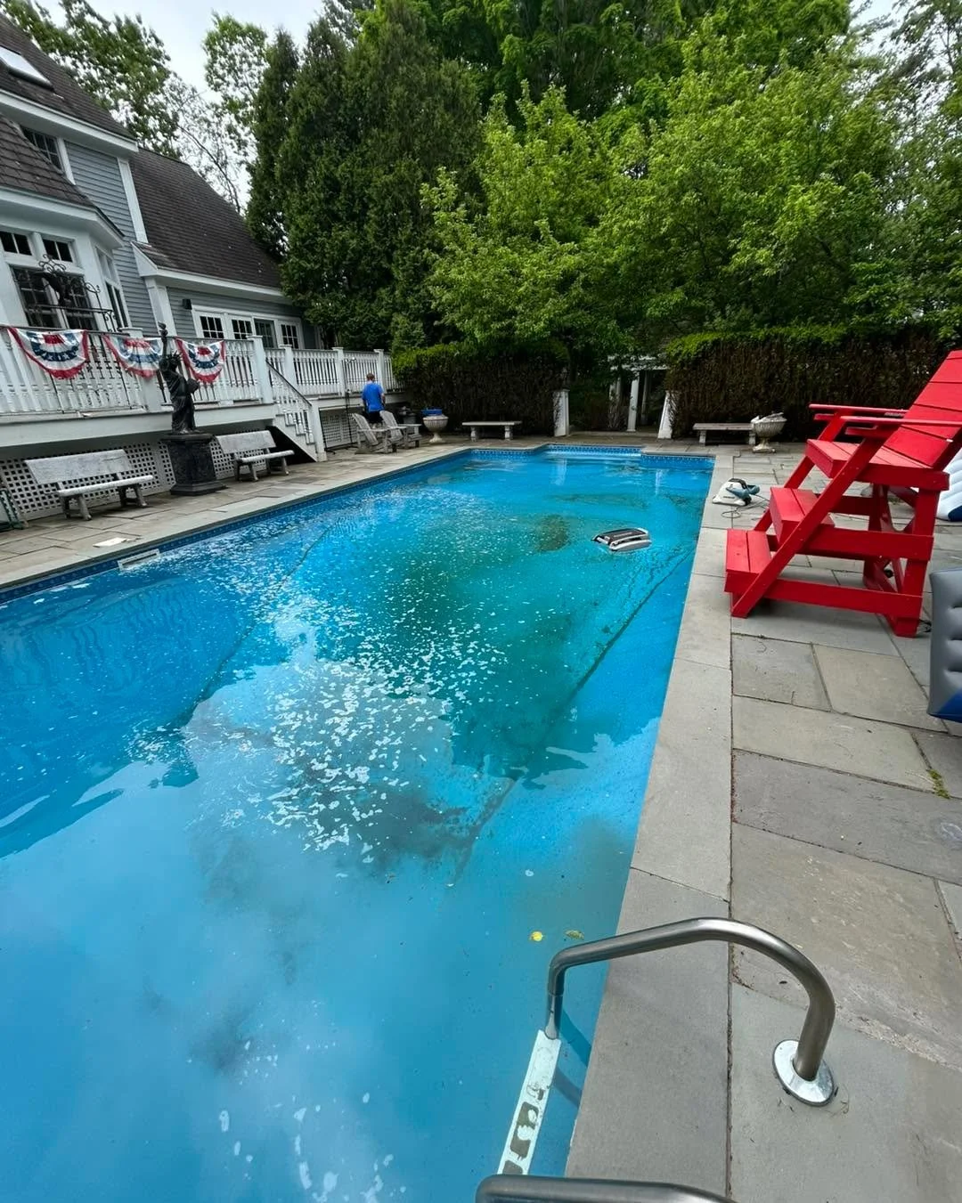 A little before and after from one of our recent jobs! Our pool guys get it done at a reasonable price without sacrificing the quality! Check the link in our bio to contact us for cleanings! #poolside #poolcleaning
